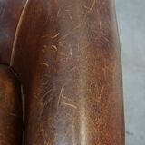 English style sheep leather club chair finished with decorative nails