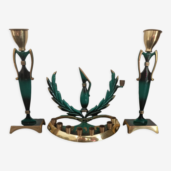 Israeli brass Hannukkah lamp from the middle of the 20th century.