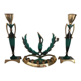 Israeli brass Hannukkah lamp from the mid-20th century