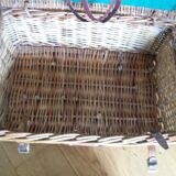 Malle panier à pique-nique anglais en rotin osier