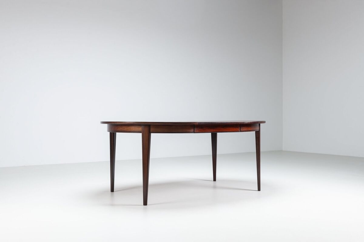 Gunni Omann large dining table in rosewood Omann Jun Denmark 1960