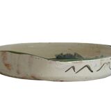 Bol ancien français en terre cuite émaillée à décor de paon