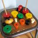 Wooden cat and dog stack toys