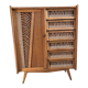 Wood and rattan chest of drawers