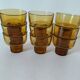 Vintage amber pressed glass glasses