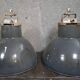 Pair of industrial pendant lights in enamelled sheet metal – 20th century (lot A)