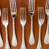 Christofle ribbons, 61-piece flatware set, excellent condition