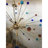 Italian Multicolored “Star” Murano Glass Sputnik Chandelier