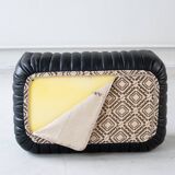 Canapé Sandra en Cuir Noir par Annie Hieronimus pour Ligne Roset, 1973, Set de 6
