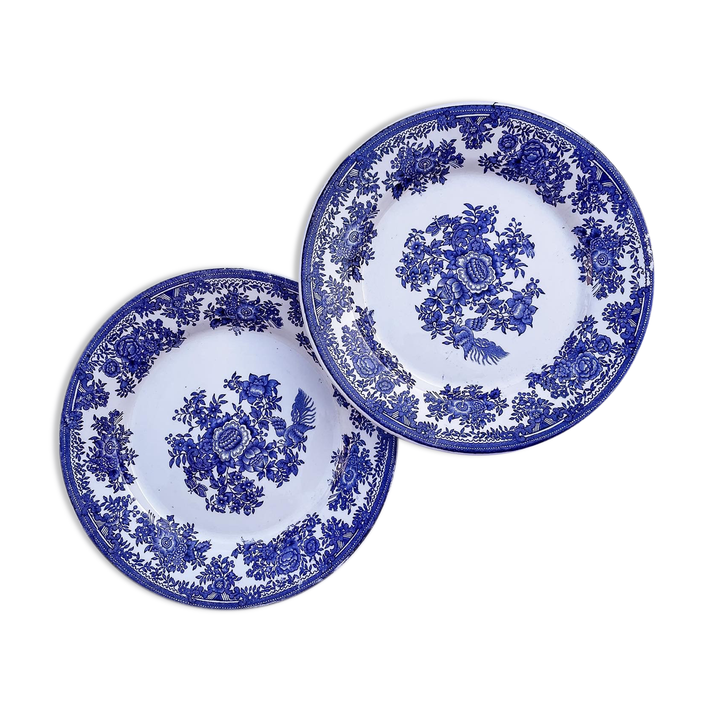 Duo of 2 flat plates Portuguese iron earth