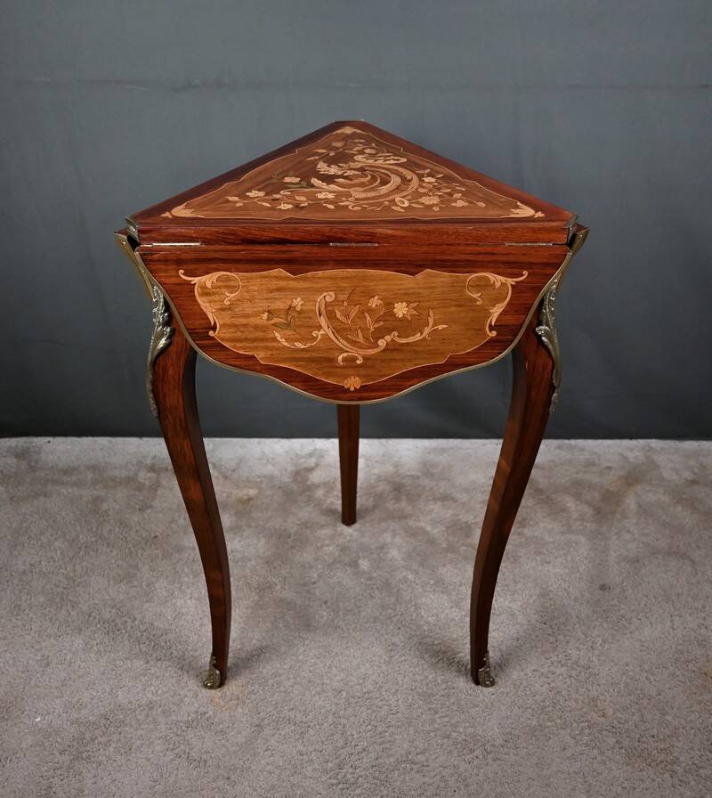 Small Folding Table in Mahogany, Napoléon III period – 2nd half of the 19th century