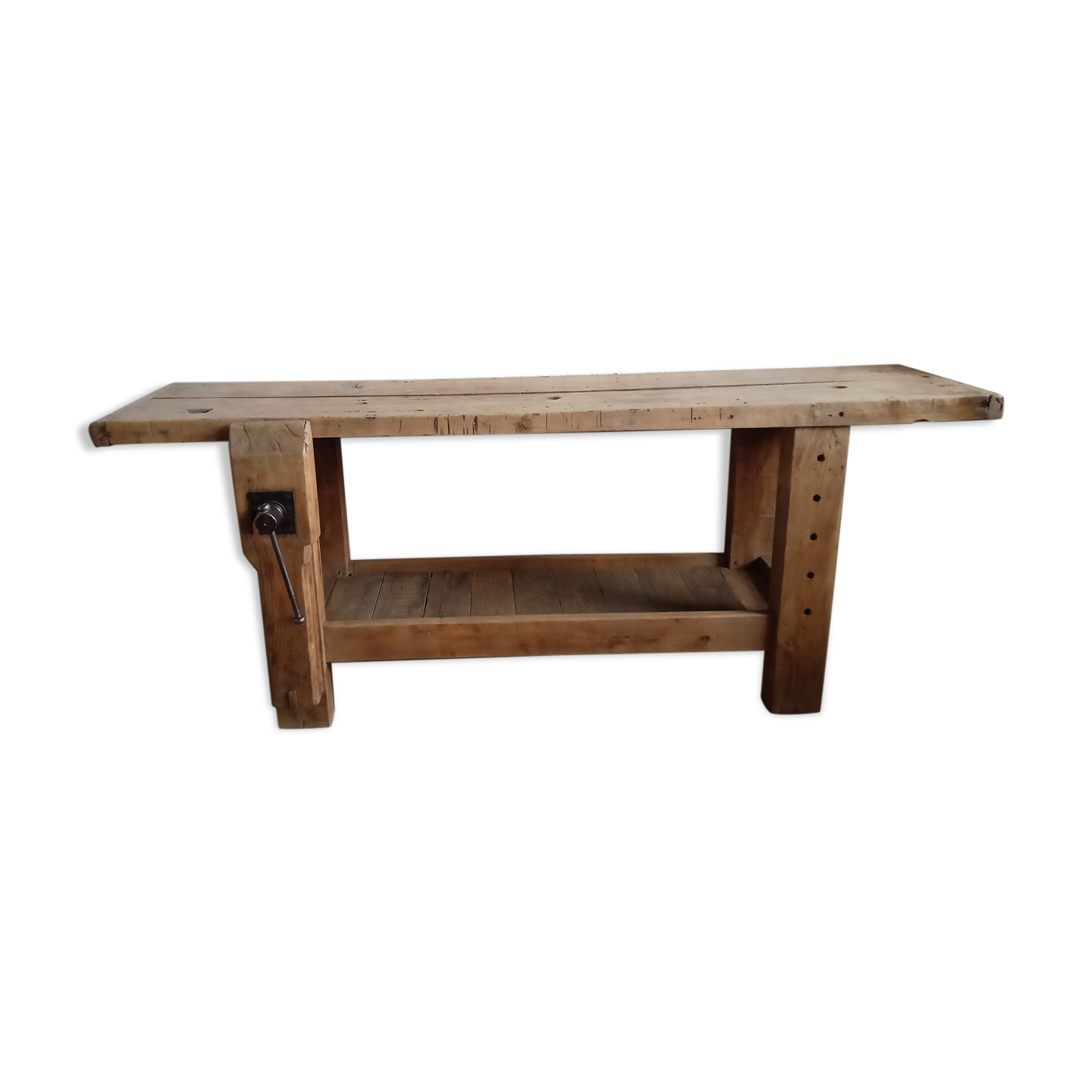 Waxed oak cabinetmaker's workbench