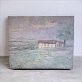 Double-sided painting on cardboard