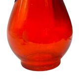 Vintage Murano Hand-Blown Glass Vase – Red with Blue Handles