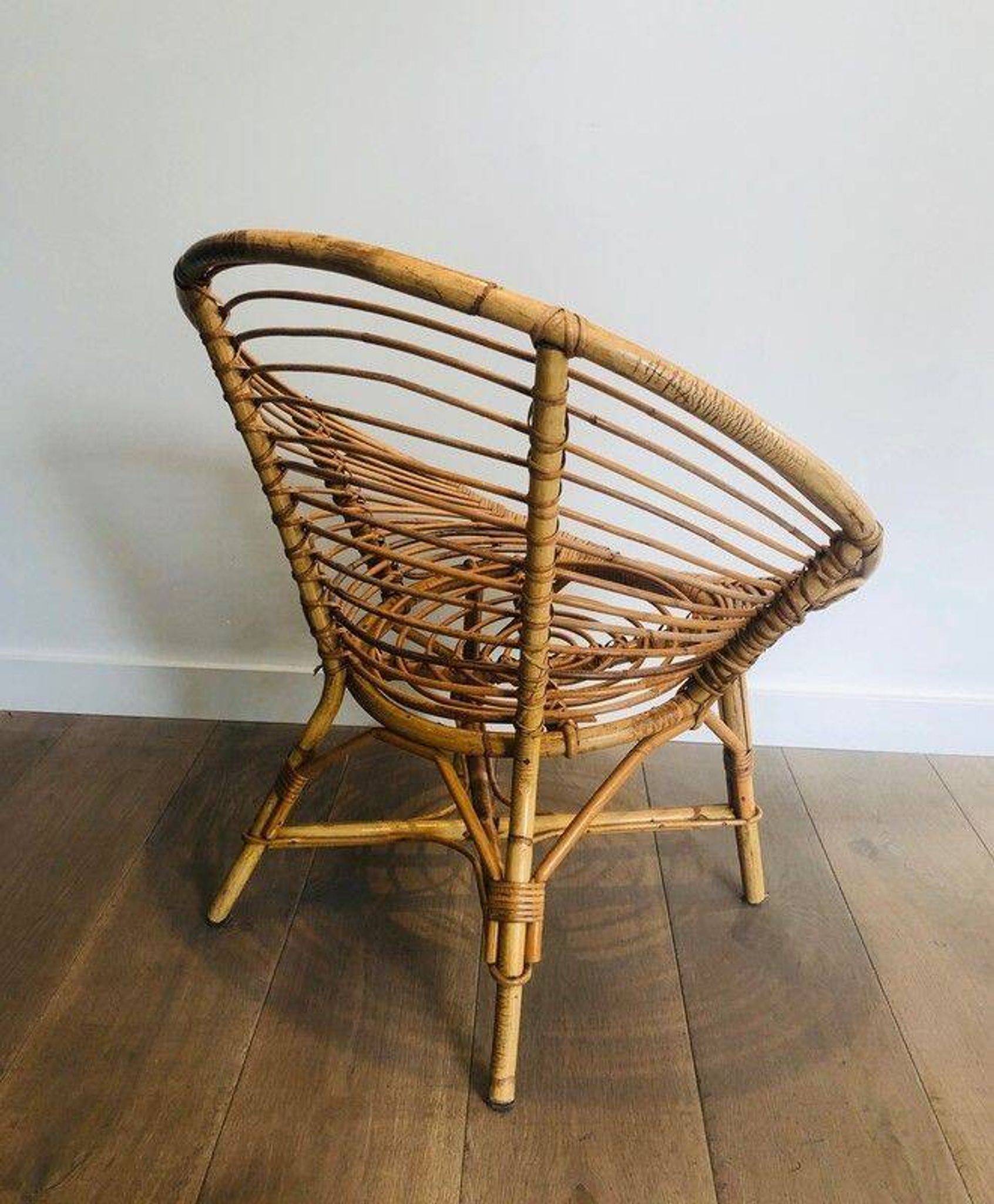 Pair of rattan armchairs