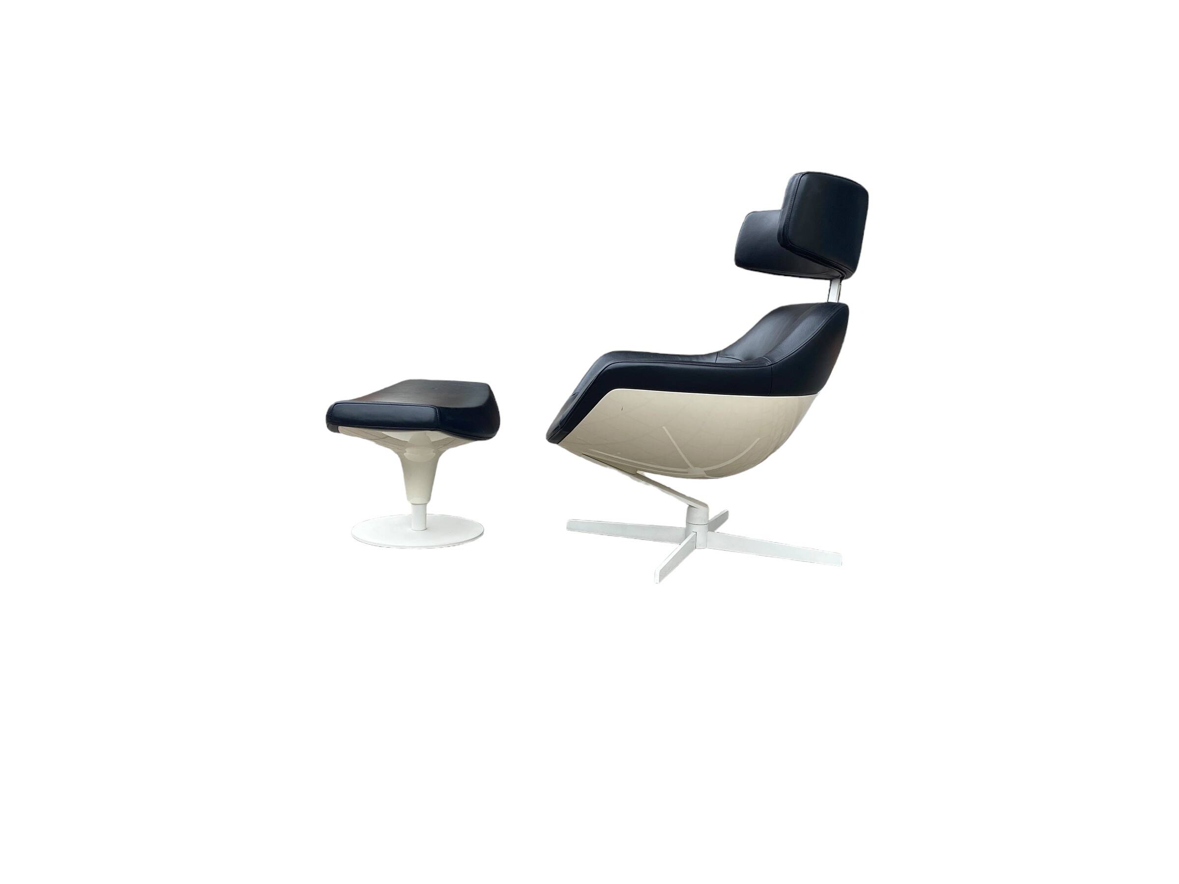 Auckland lounge chair and ottoman by Jean Marie Massaud for Cassina