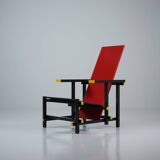 Red And Blue Arm Chair by Gerrit Rietveld for Cassina