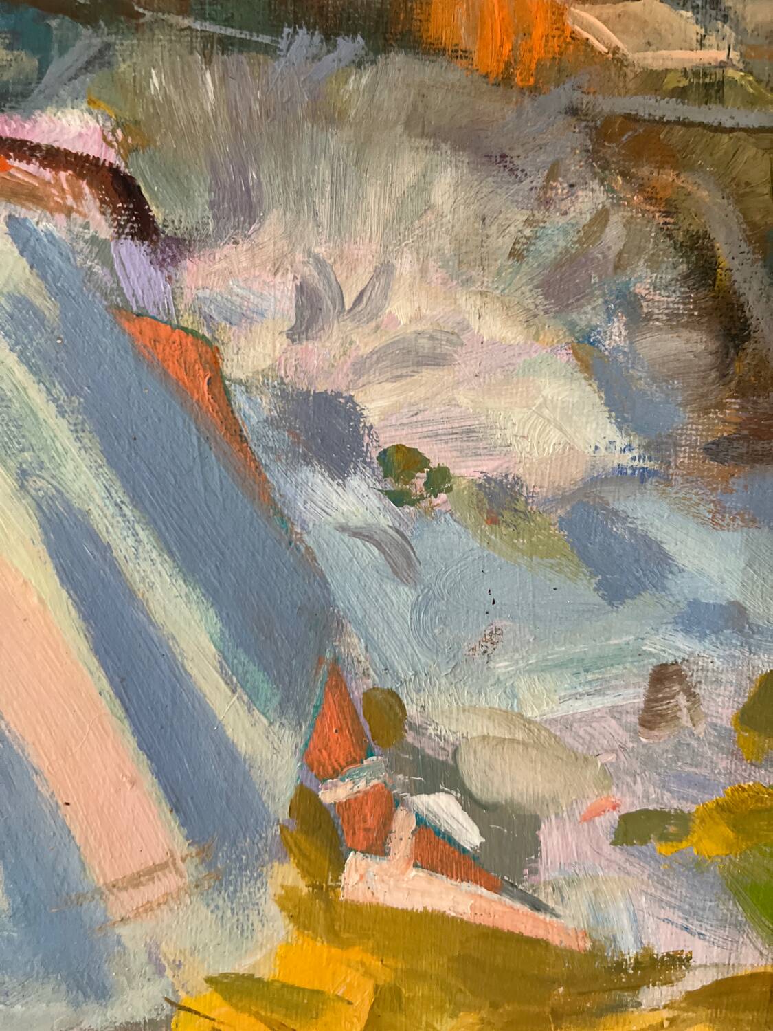 Le repos, huile sur toile marouflée sur carton signée Dassimov