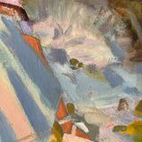 Rest, oil on canvas mounted on cardboard signed Dassimov