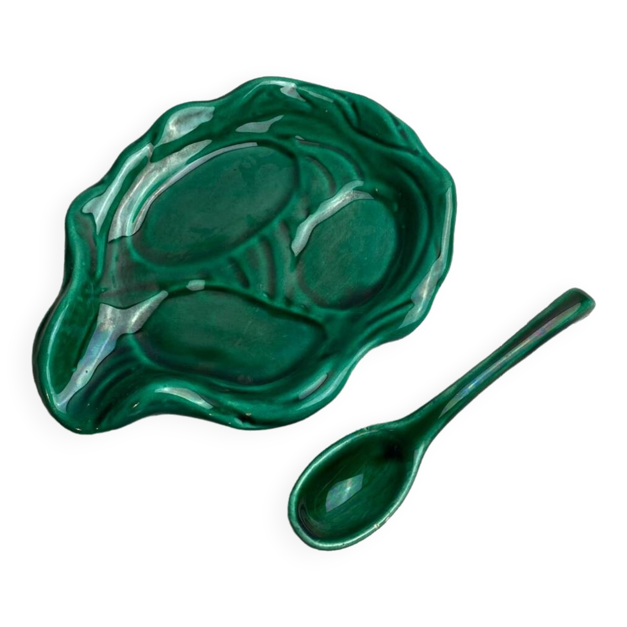 Vallauris ceramic dish and spoon