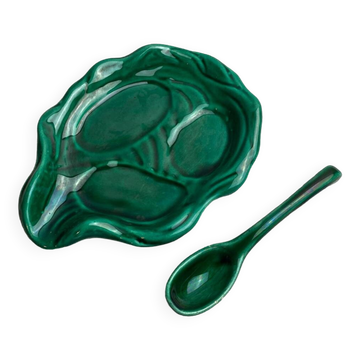 Vallauris ceramic dish and spoon