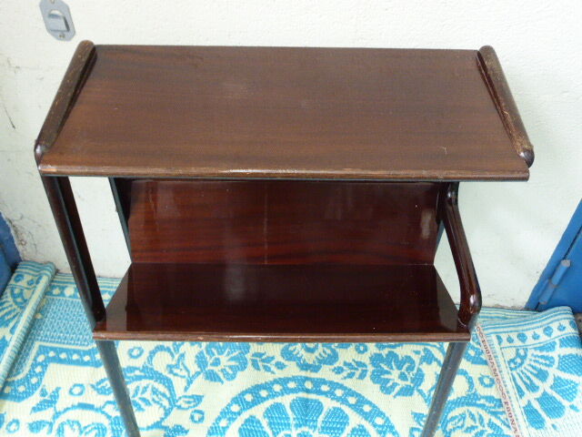 Table is varnished wood magazines