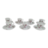 Lot de 7 tasses à café expresso en porcelaine de Limoges Haviland décor roses anciennes