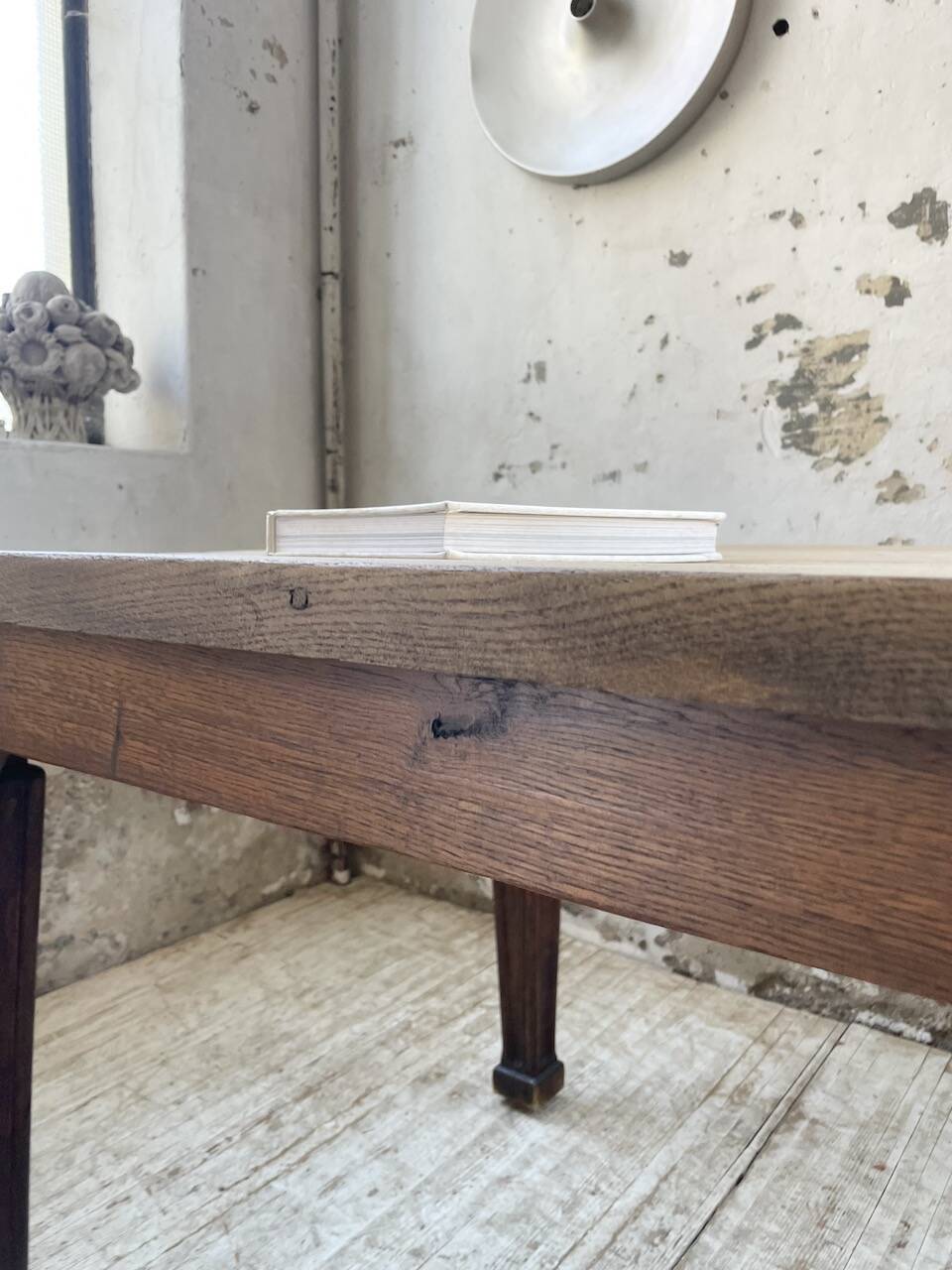Solid oak farmhouse table 185cm