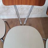 Set of 4 chairs in two-tone formica