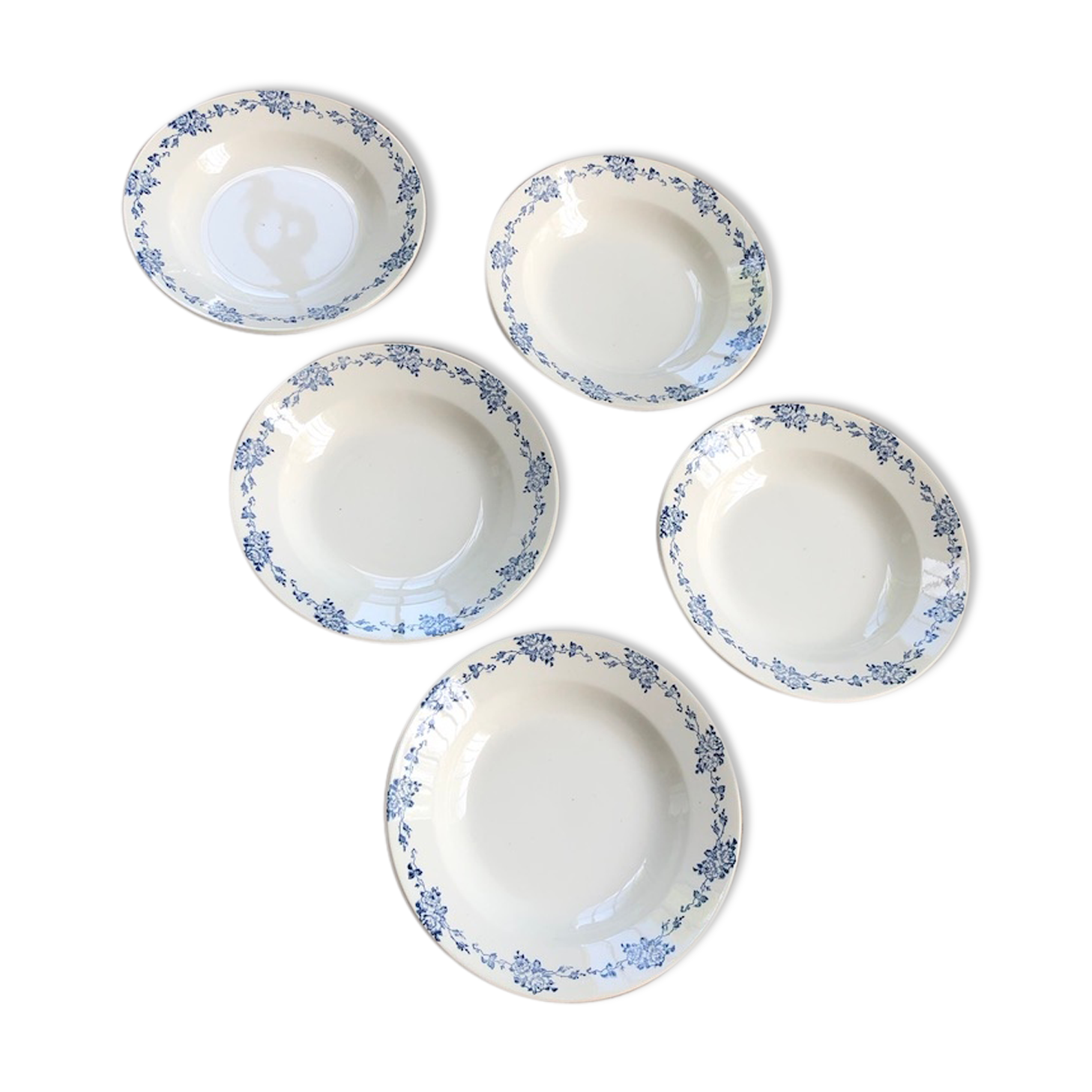 Set de 5 assiettes faïencerie des Chères