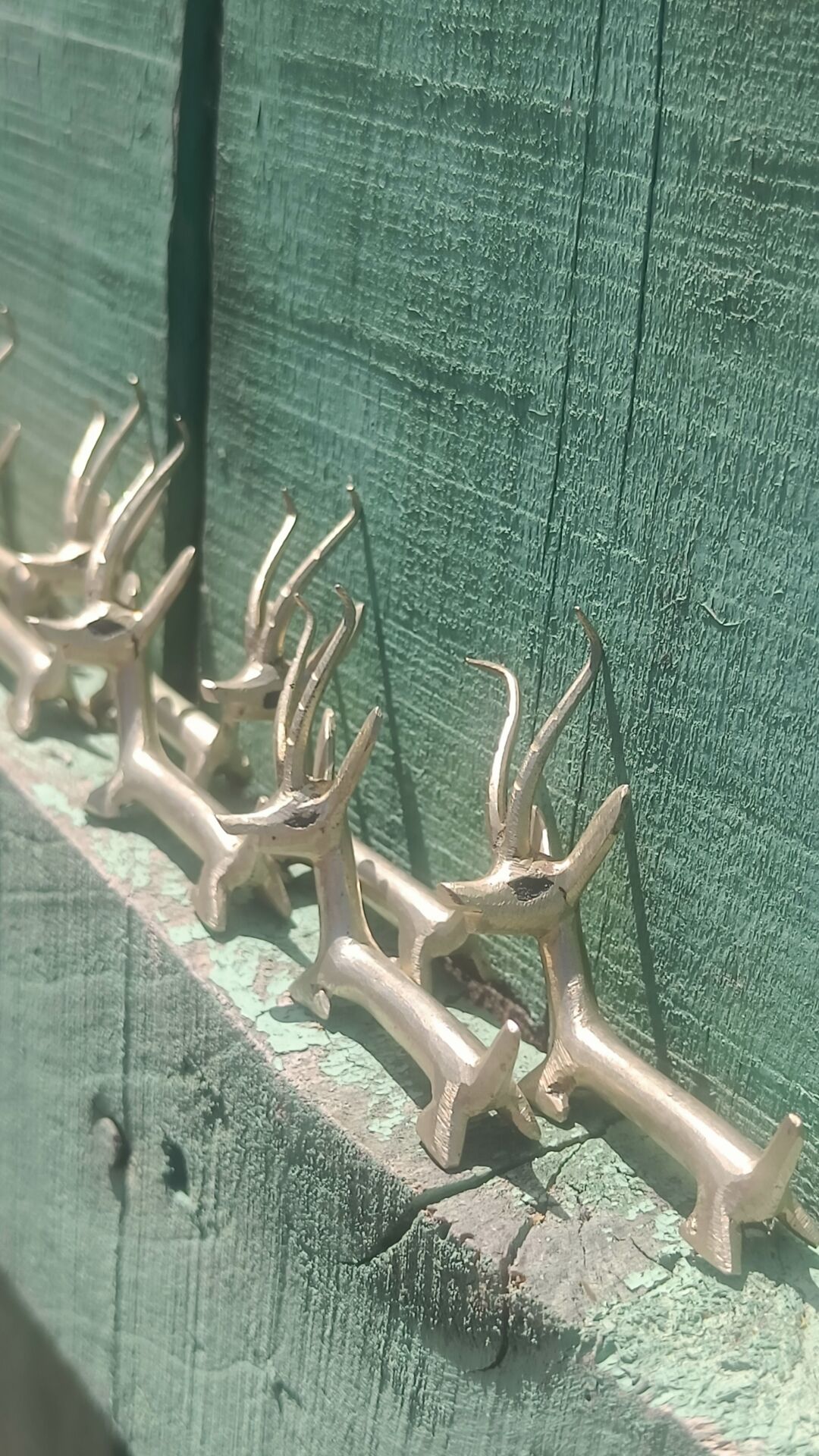 Solid brass knife holder gazelle antelope