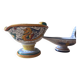 Hand-painted Deruta candlesticks – Italian ceramics – decorative pair