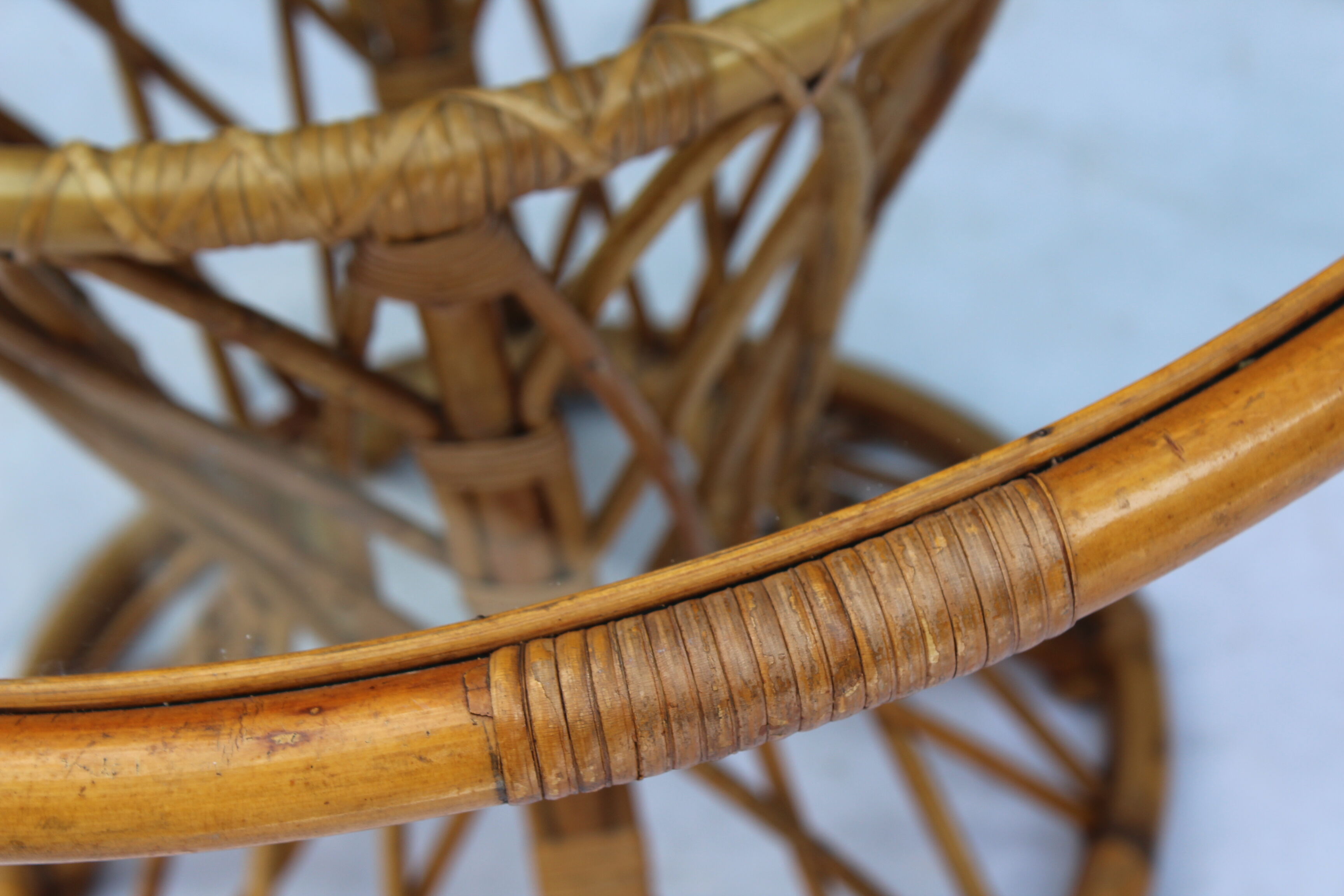 Table of bamboo and glass 1960