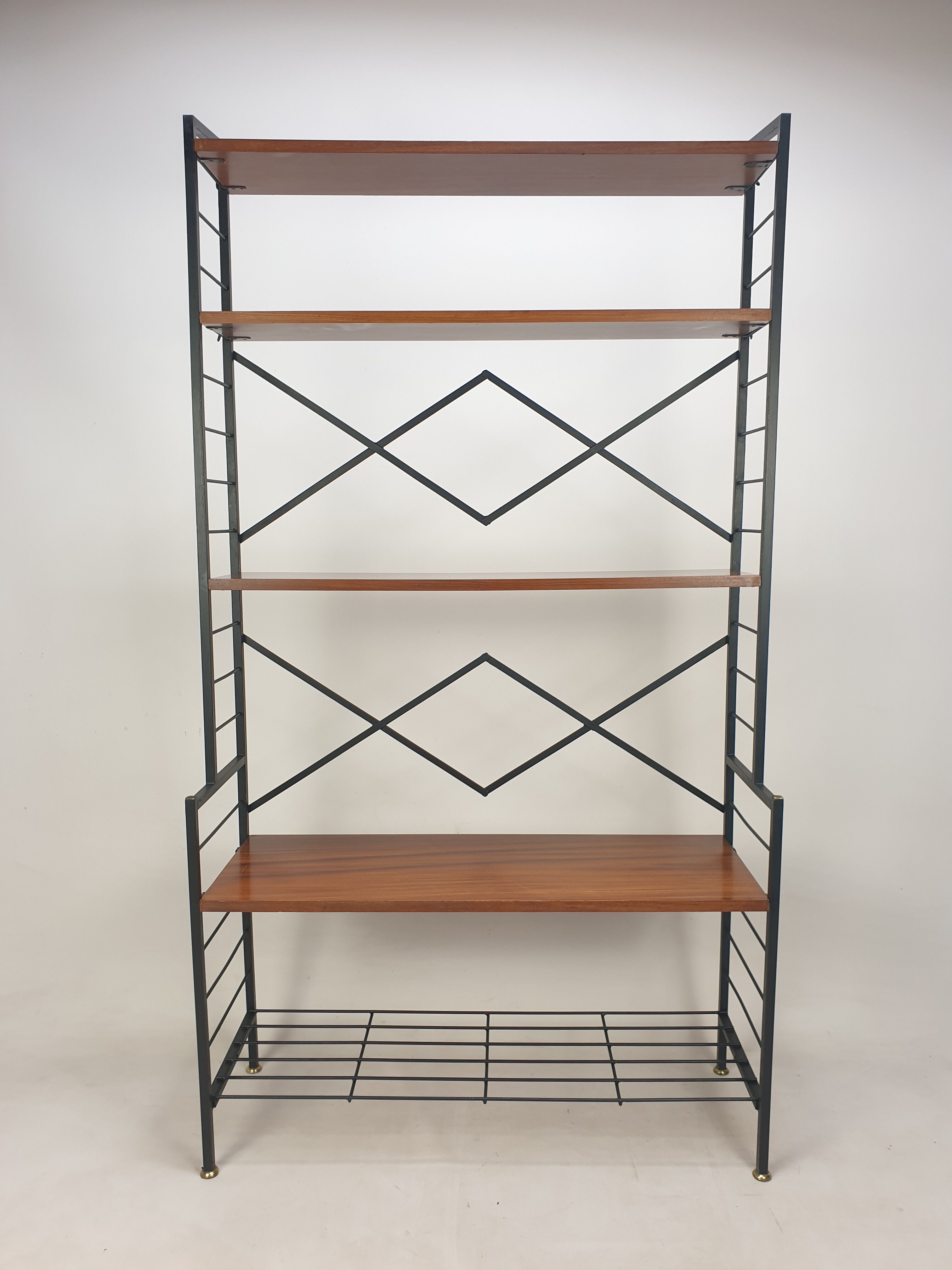 Italian Free Standing Teak Shelving Unit, 1950's