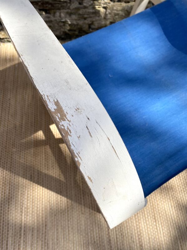 Fauteuil pliant en toile bord de mer La Baule Années 60