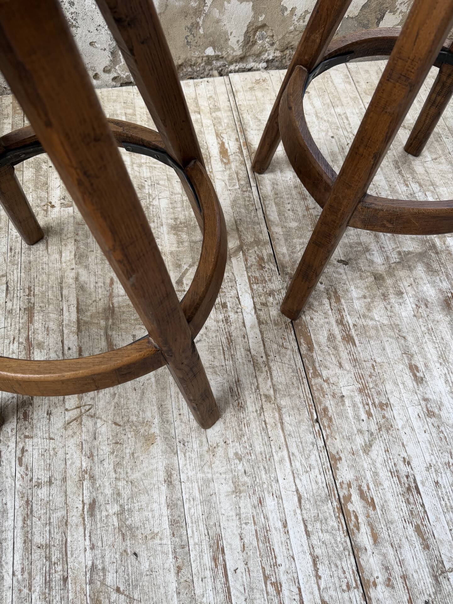 Pair of Henri Bataille stools in oak