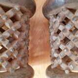 Set of 2 African Bamilike Cameroon stools, year 1950