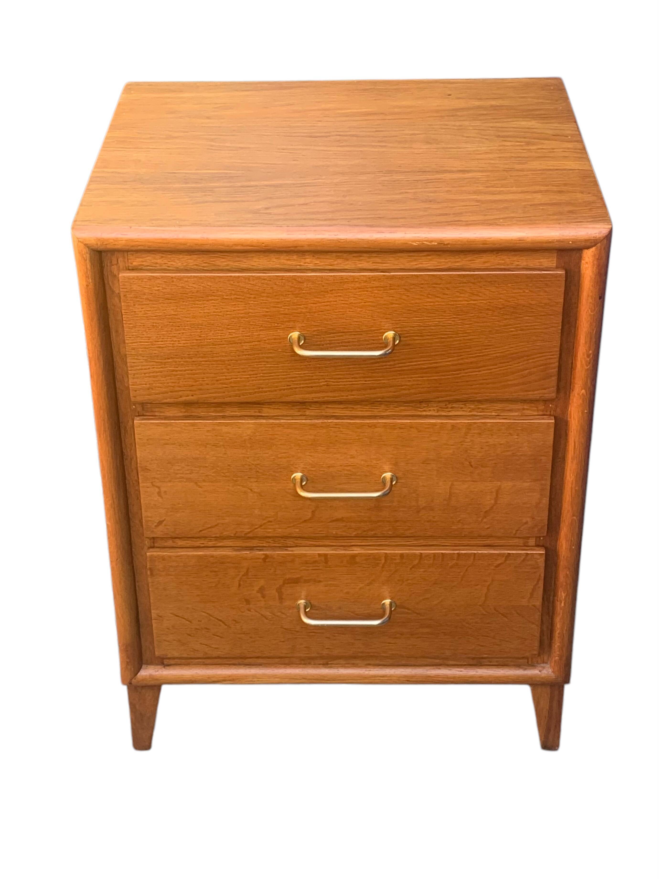 Vintage chest of drawers with oak compass legs, 1950s