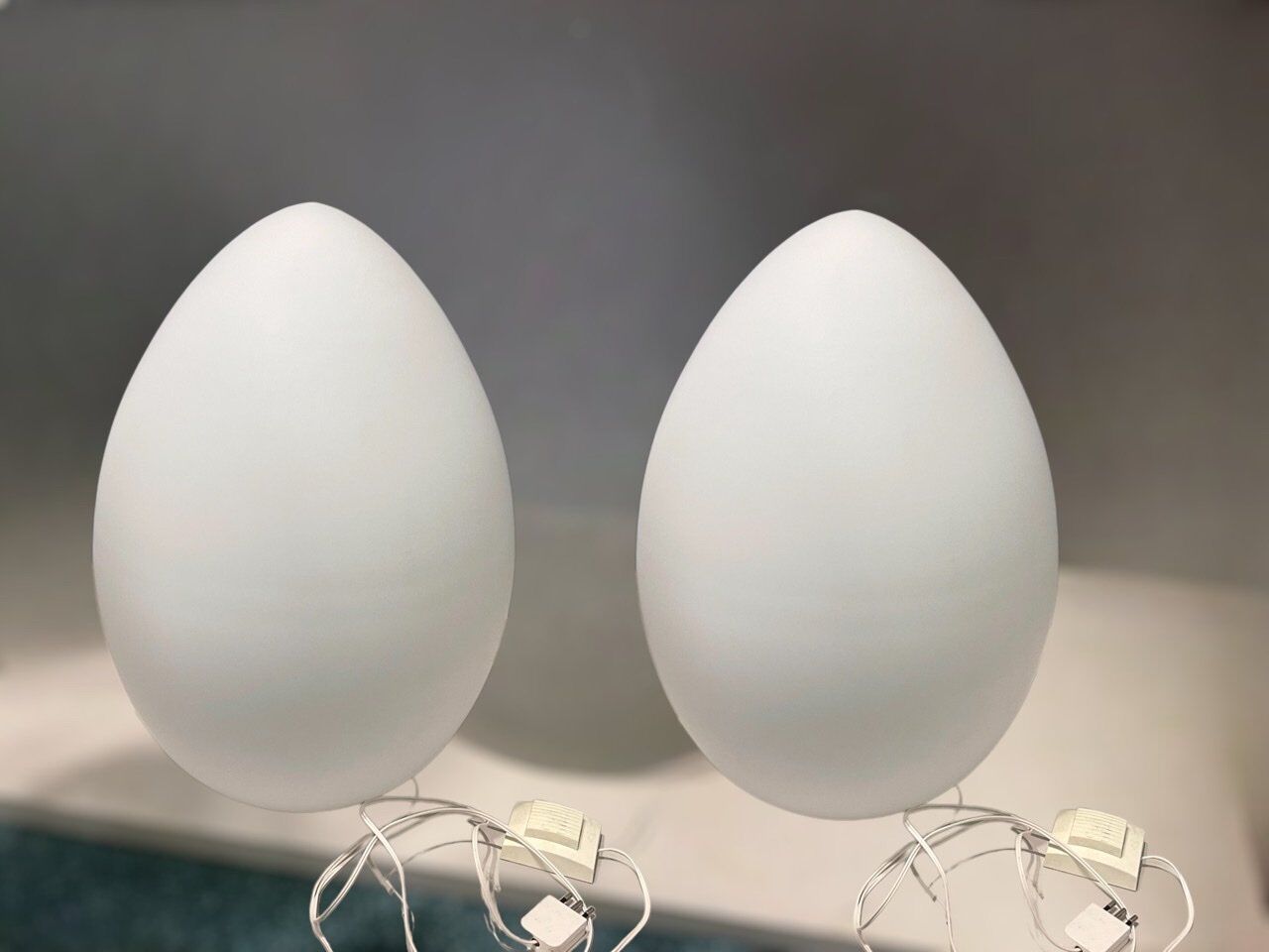 Lampes oeuf en verre de Murano, années 1970