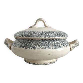 Small "Renaissance" iron earthenware soup tureen from Creil and Montereau