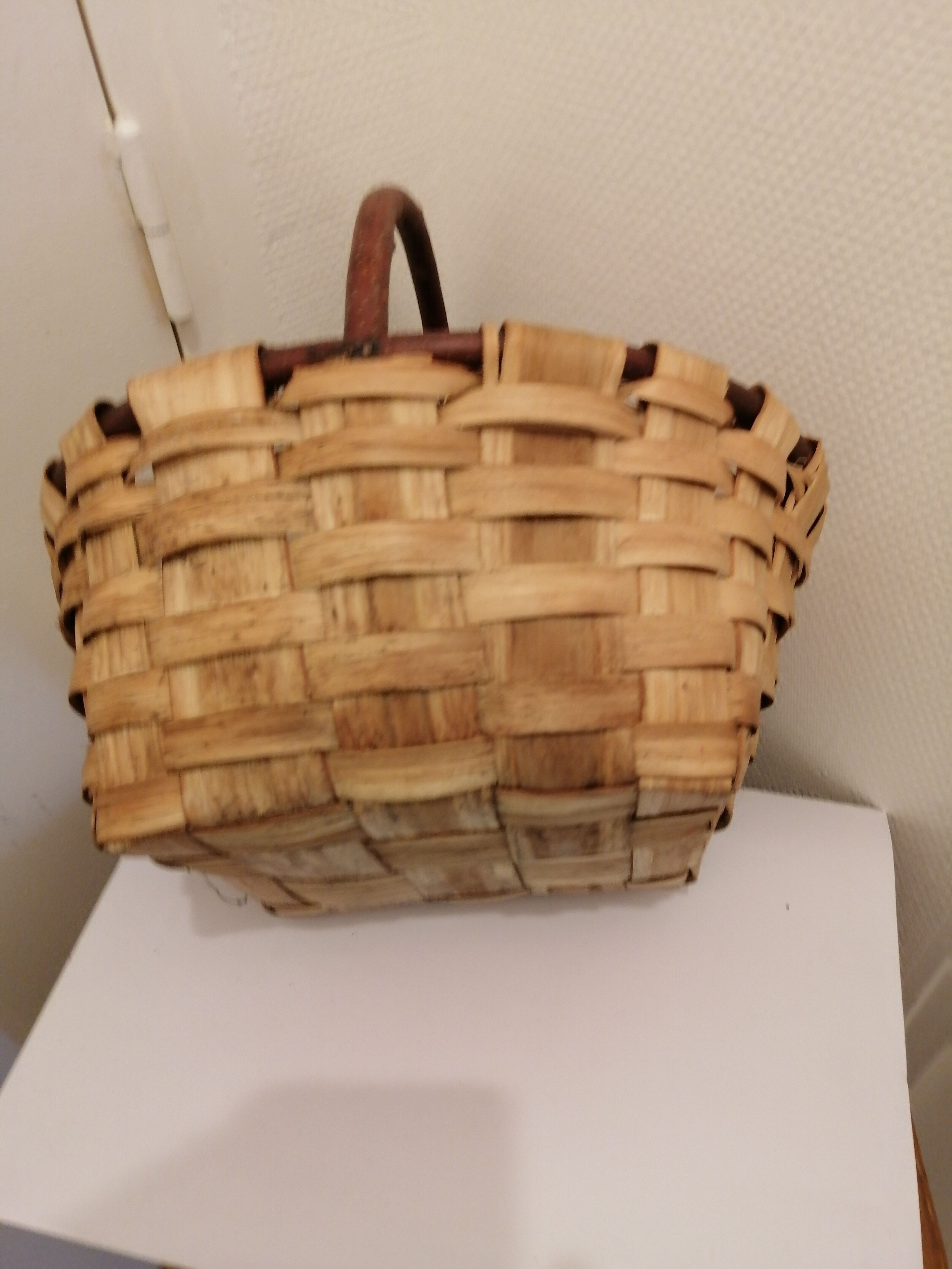 Vintage wooden basket for picking mushrooms