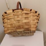 Vintage wooden basket for picking mushrooms