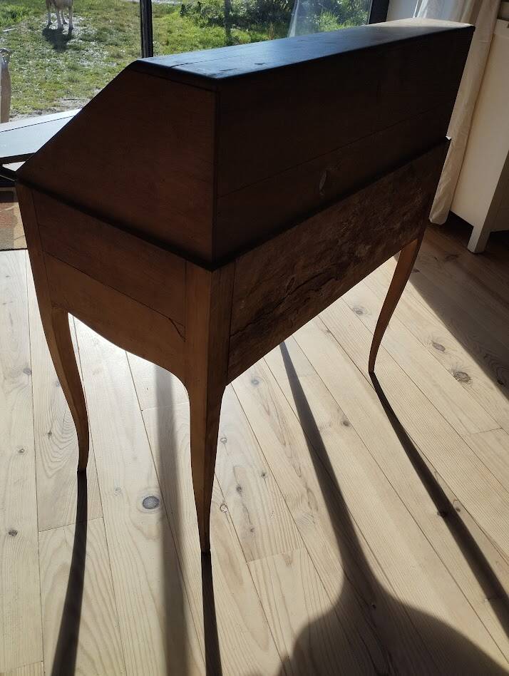 Secrétaire ancien à abattant en bois fruitier, fin XIXème s.