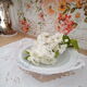 Compotier on porcelain pedestal decoration pale blue flowers