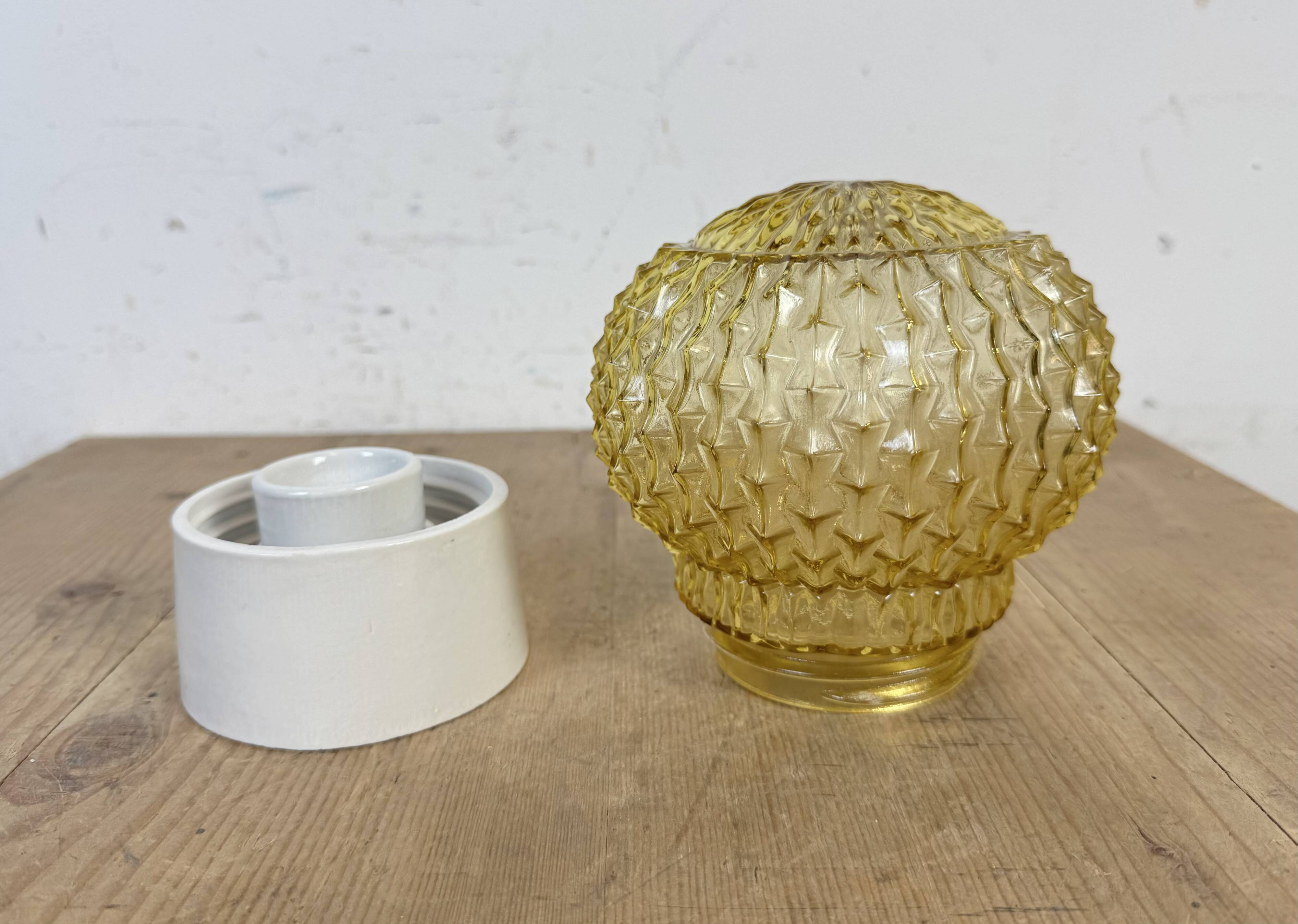 Vintage White Porcelain Ceiling Light, 1970s