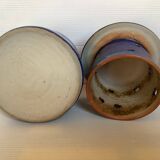 Blue ceramic water butter dish