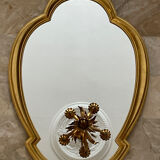 Miroir bois doré 1950 Hollywood Regency