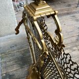 Fire screen fireplace fan bronze snake model