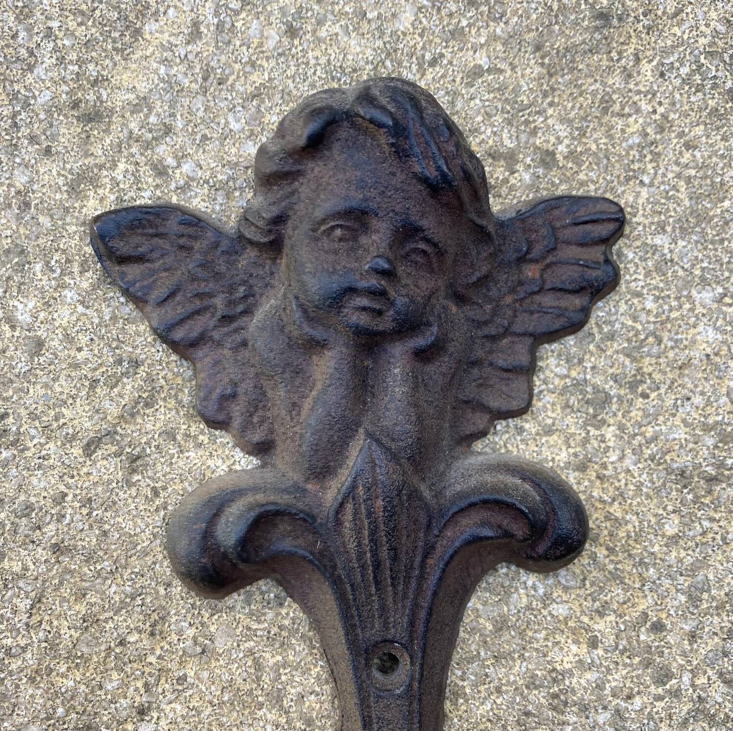 Double cast iron “Angel” coat hook