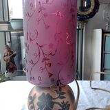 Glass paste and plexiglass bedside lamp